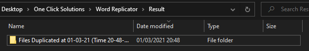 In the Result Folder, sort by Date Modified and click on the top folder