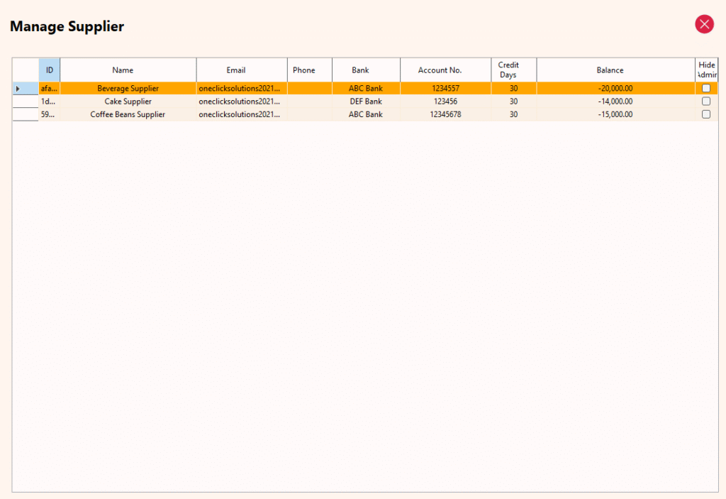 Supplier Module - Manage Supplier after adding Invoices