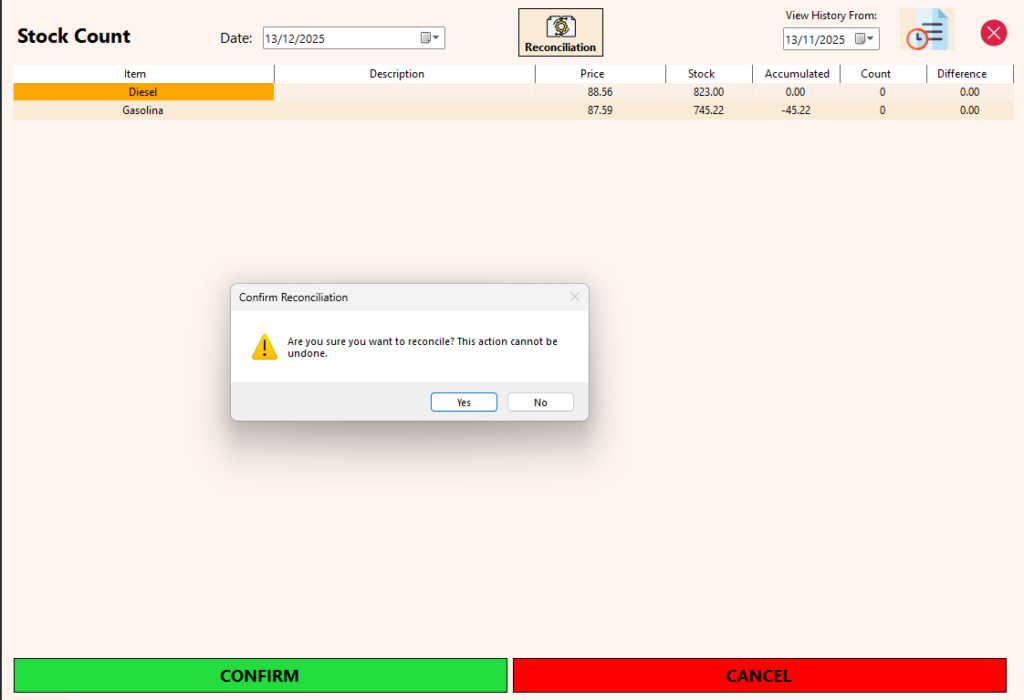 Stock Reconciliation