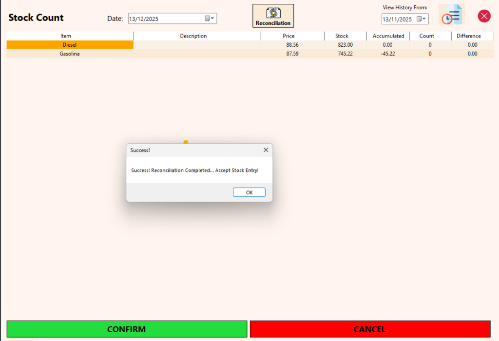 Stock Reconciliation