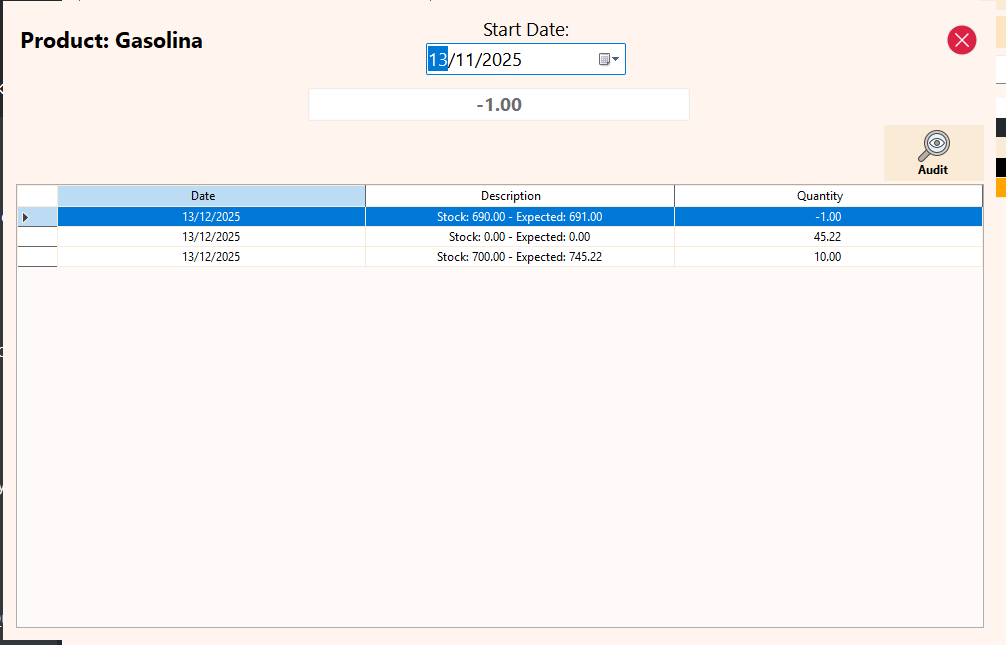 View Gains/Loss History for a Tank