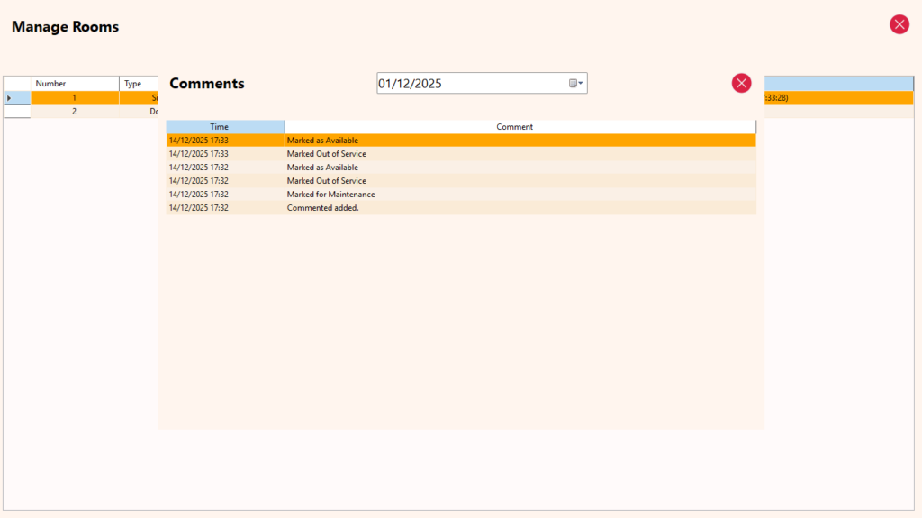 View Comments for a Room