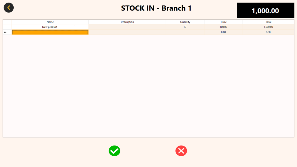 Branch Module - Stock In (Name-based POS)