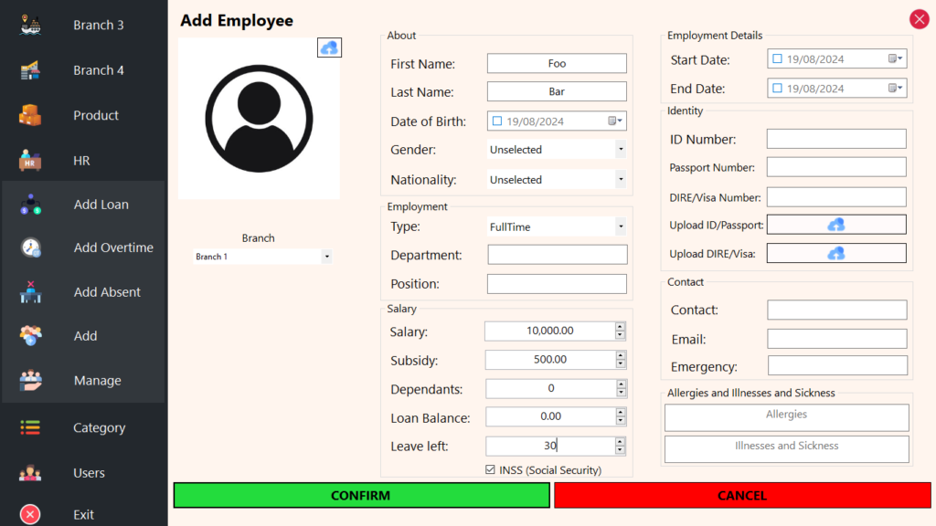 HR Module - Add Employee