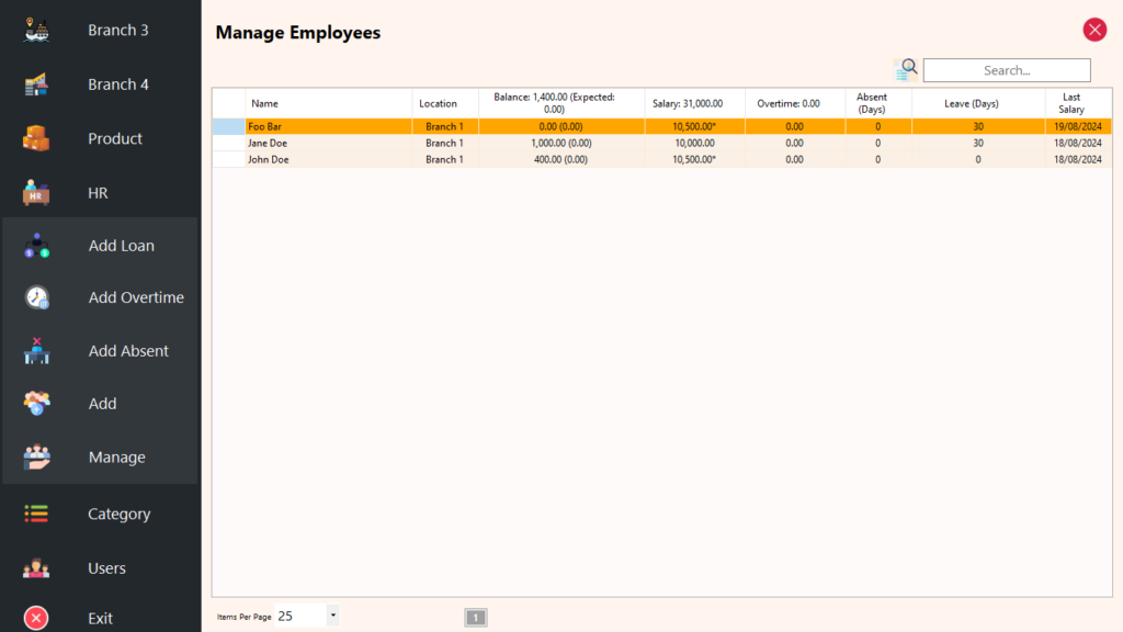 HR Module - Manage Employee