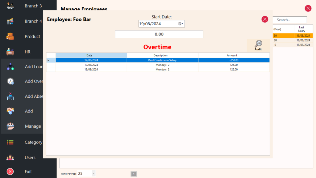 HR Module - Employee Overtime