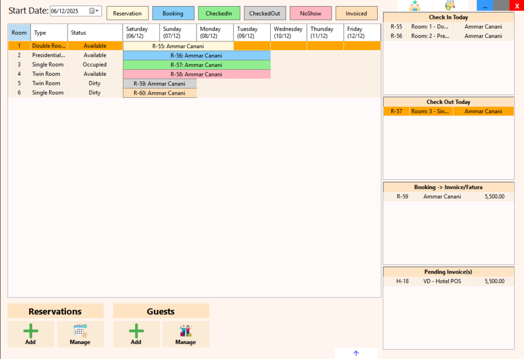 Property Management-based POS (Hotel, Motel & Conference Hall)