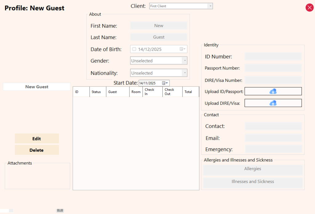 View Guests (Edit & Delete)