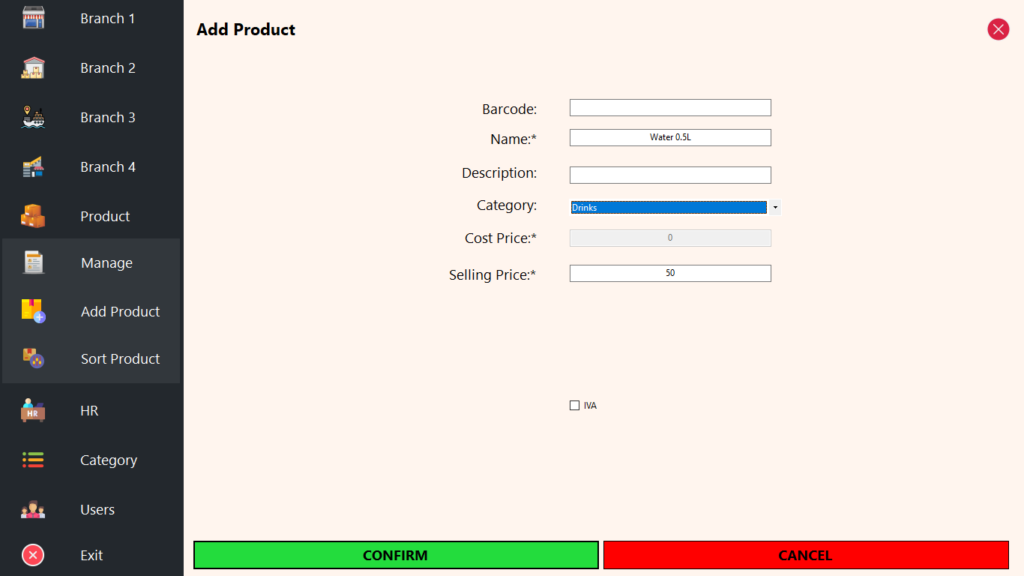 Weighted Average Costs: Add Product (No Cost Price)