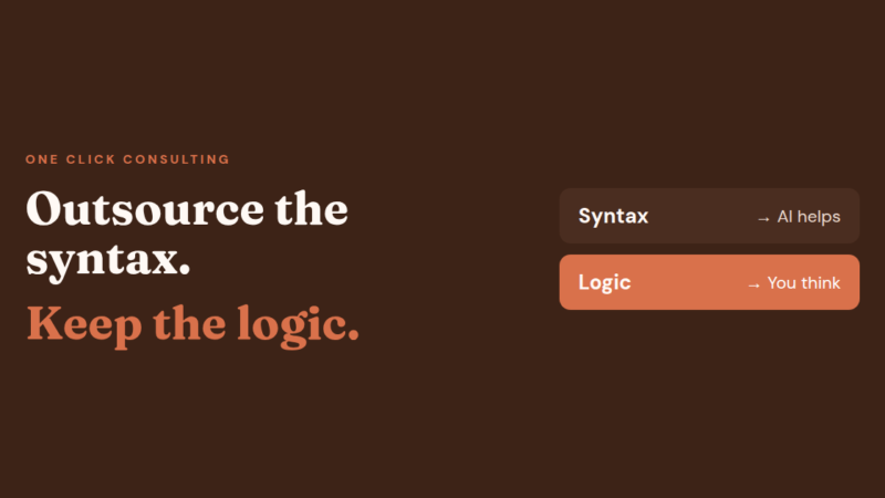Outsource the syntax, keep the logic: syntax goes to AI, logic stays with you